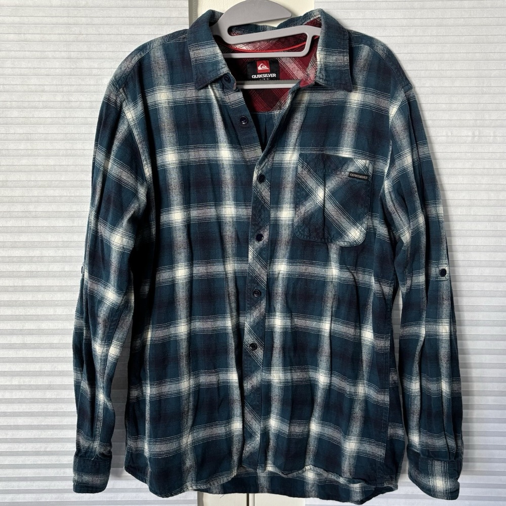 Vintage QUIKSILVER Men's Flannel Shirt Large Y2K 90's